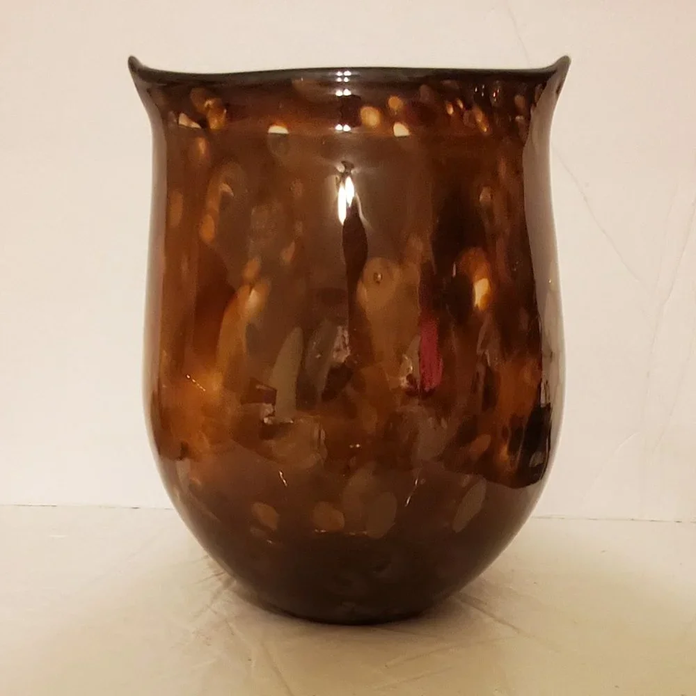 Pier 1 Animal OWL Vase Is One Of A Kind Brown Glass 8